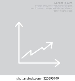 Flat line icon of graph