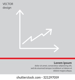 Flat line icon of graph