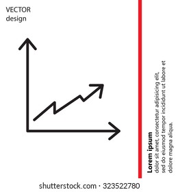 Flat line icon of graph