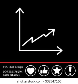 Flat line icon of graph