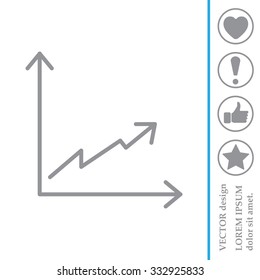 Flat line icon of graph