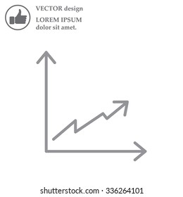 Flat line icon of graph