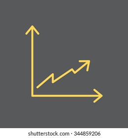 Flat line icon of graph