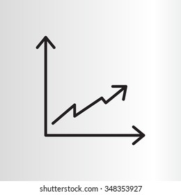 Flat line icon of graph