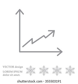 Flat line icon of graph