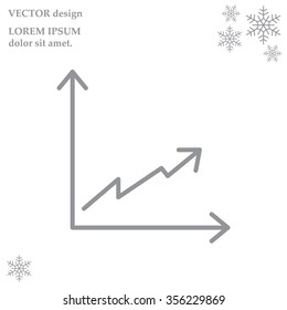 Flat line icon of graph