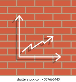 Flat line icon of graph