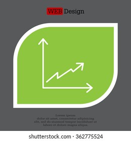 Flat line icon of graph