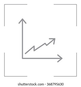 Flat line icon of graph