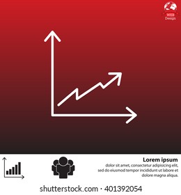 Flat line icon of graph