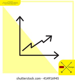 Flat line icon of graph