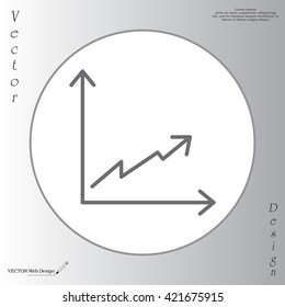 Flat line icon of graph