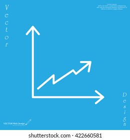 Flat line icon of graph