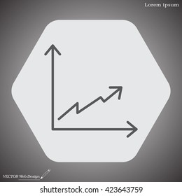 Flat line icon of graph