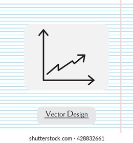 Flat line icon of graph