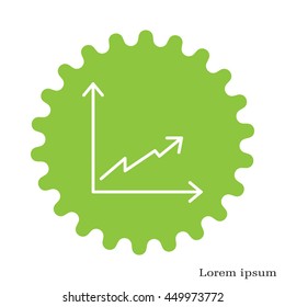 Flat line icon of graph