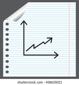 Flat line icon of graph