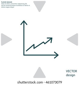 Flat line icon of graph