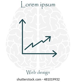 Flat line icon of graph