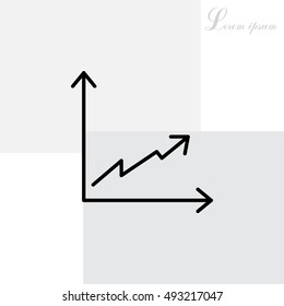 Flat line icon of graph