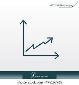 Flat line icon of graph
