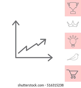 Flat line icon of graph