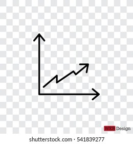 Flat line icon of graph