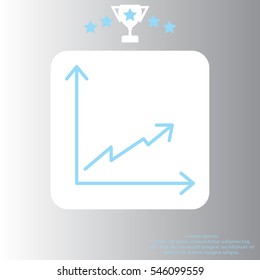 Flat line icon of graph