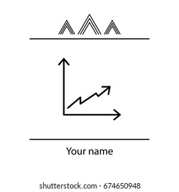 Flat line icon of graph. vector illustration