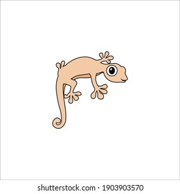 Flat Line Icon Lizard Animal Design