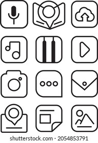 Conjunto de iconos de línea plana para el sitio web