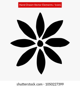 Flat Line Icon, Sign, Symbol, Flower Decorative Spring Floral Garden Plant Template 8 petals. Graphic Design Concept, Element, Vector, Illustration EPS 10 