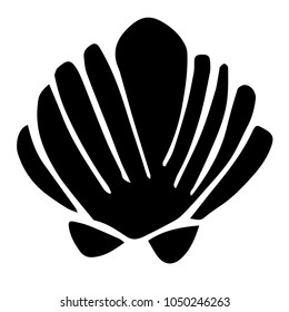Flat Line Icon, Sign, Symbol Big Shell Isolated Sea Nature Summer Beach Silhouette. Graphic Design Concept, Element, Vector, Illustration EPS 10 