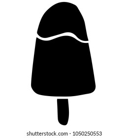 Flat Line Icon, Sign, Symbol Triangle Popsicle Ice Cream Food Frozen Product Snack Tasty Sweet Silhouette. Graphic Design Concept, Element, Vector, Illustration EPS 10 