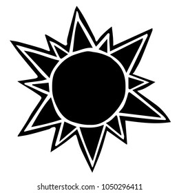 Flat Line Icon, Sign, Symbol Triangle Happy Hot Heat Sun Weather Summer Isolated Silhouette. Graphic Design Concept, Element, Vector, Illustration EPS 10 
