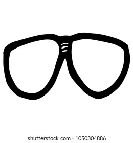 Flat Line Icon, Sign, Symbol Sunglass Frame Fashion Style Sign Lens View Eye Object Outline. Graphic Design Concept, Element, Vector, Illustration EPS 10 
