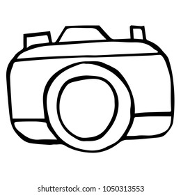 Flat Line Icon, Sign, Symbol Camera Photography Lens Focus Flash Frame Image Outline. Graphic Design Concept, Element, Vector, Illustration EPS 10