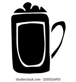 Flat Line Icon, Sign, Symbol Beer Drink Mug Alcohol Silhouette. Graphic Design Concept, Element, Vector, Illustration EPS 10