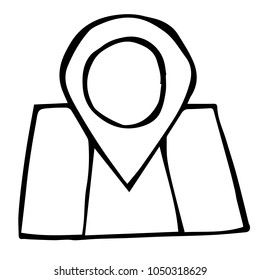 Flat Line Icon, Sign, Symbol GPS Map Design Location Outline. Graphic Design Concept, Element, Vector, Illustration EPS 10