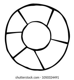 Flat Line Icon, Sign, Symbol Inflatable Circle Swim Pool Object Fun Water Float Toy Summer Outline. Graphic Design Concept, Element, Vector, Illustration EPS 10
