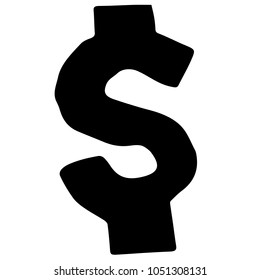Flat Line Icon, Sign, Symbol Dollar Crypto Currency Coin Payment Finance Electronic Exchange Silhouette. Graphic Design Concept, Element, Vector, Illustration EPS 10