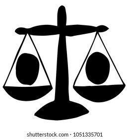 Flat Line Icon, Sign, Symbol Weigh Scale with Coin Justice, Measure, Business, Market Silhouette. Graphic Design Concept, Element, Vector, Illustration EPS 10