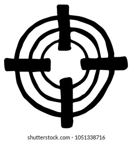 Flat Line Icon, Sign, Symbol Target Goal Game Focus Accuracy Strategy Outline. Graphic Design Concept, Element, Vector, Illustration EPS 10