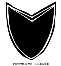 Flat Line Icon, Sign, Symbol, Object Shield Security Protection Banner Silhouette. Graphic Design Resource, Elements, Vector Illustration EPS 10
