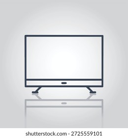 Ícone de Linha Plana de uma Tela de Televisão