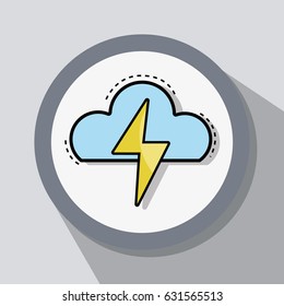 flat line icon thunderstorm weather