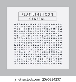 FLAT LINE ICON, VECTOR GENERAL