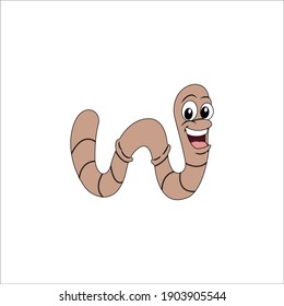 Flat Line Icon Worm Animal  Design