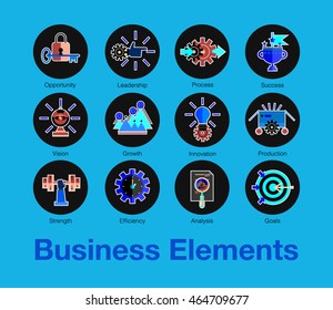 Flat line icons set of business growth and opportunity vision. Modern flat linear design pictogram logos set collection. Outline vector concept of mono stroke symbol pack premium quality web graphics