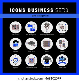 Flat line icons set of network system backup, data management in modern flat design linear pictogram set collection of premium quality web graphics material. Outline concept of mono stroke symbol pack